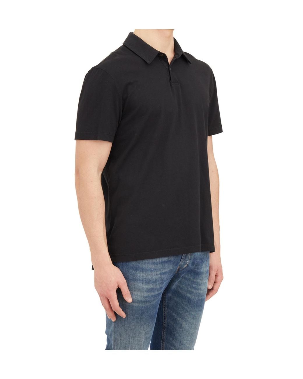 James Perse Black Logo Polo Shirt for men