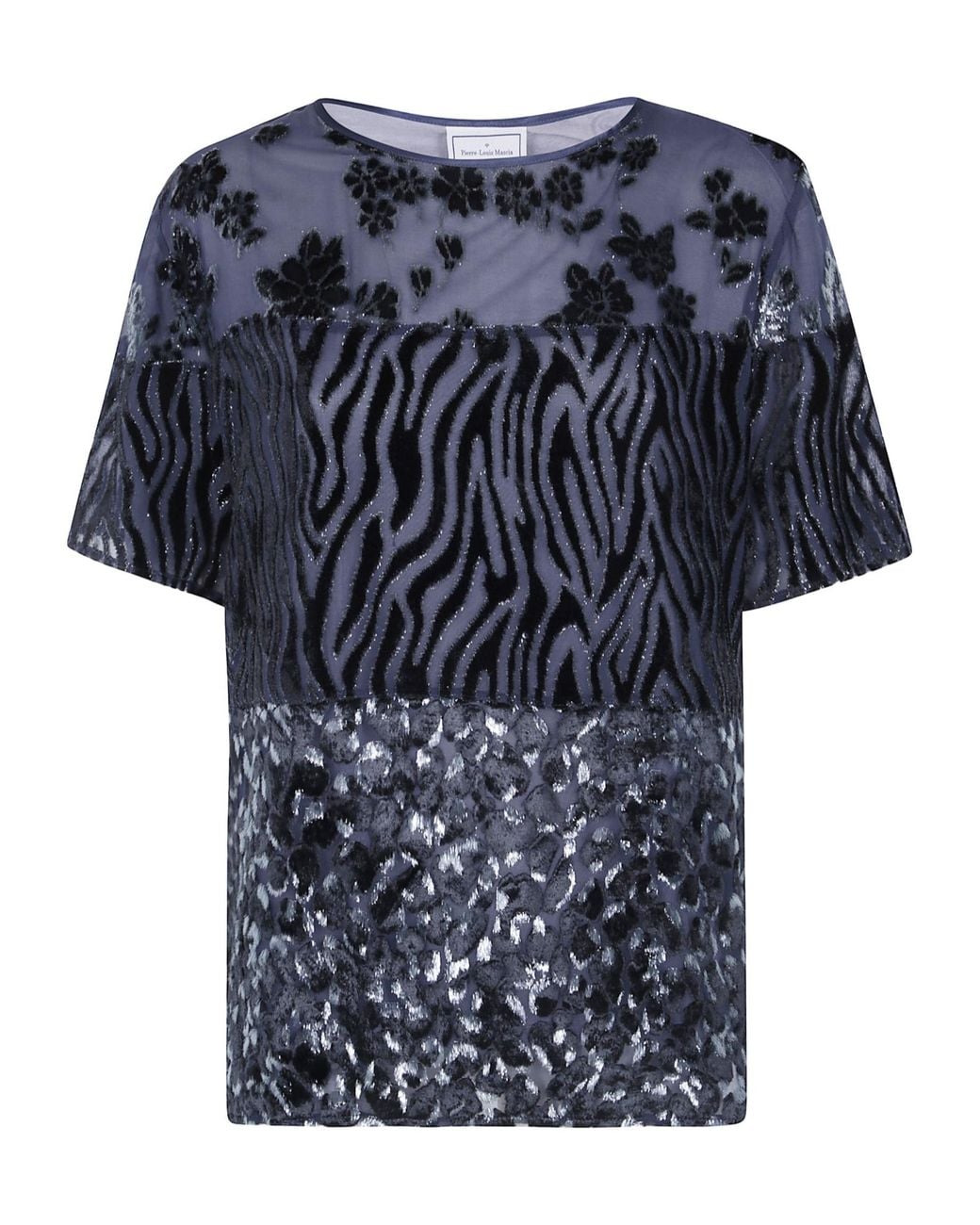 Pierre Louis Mascia Blue Patchwork T-Shirt
