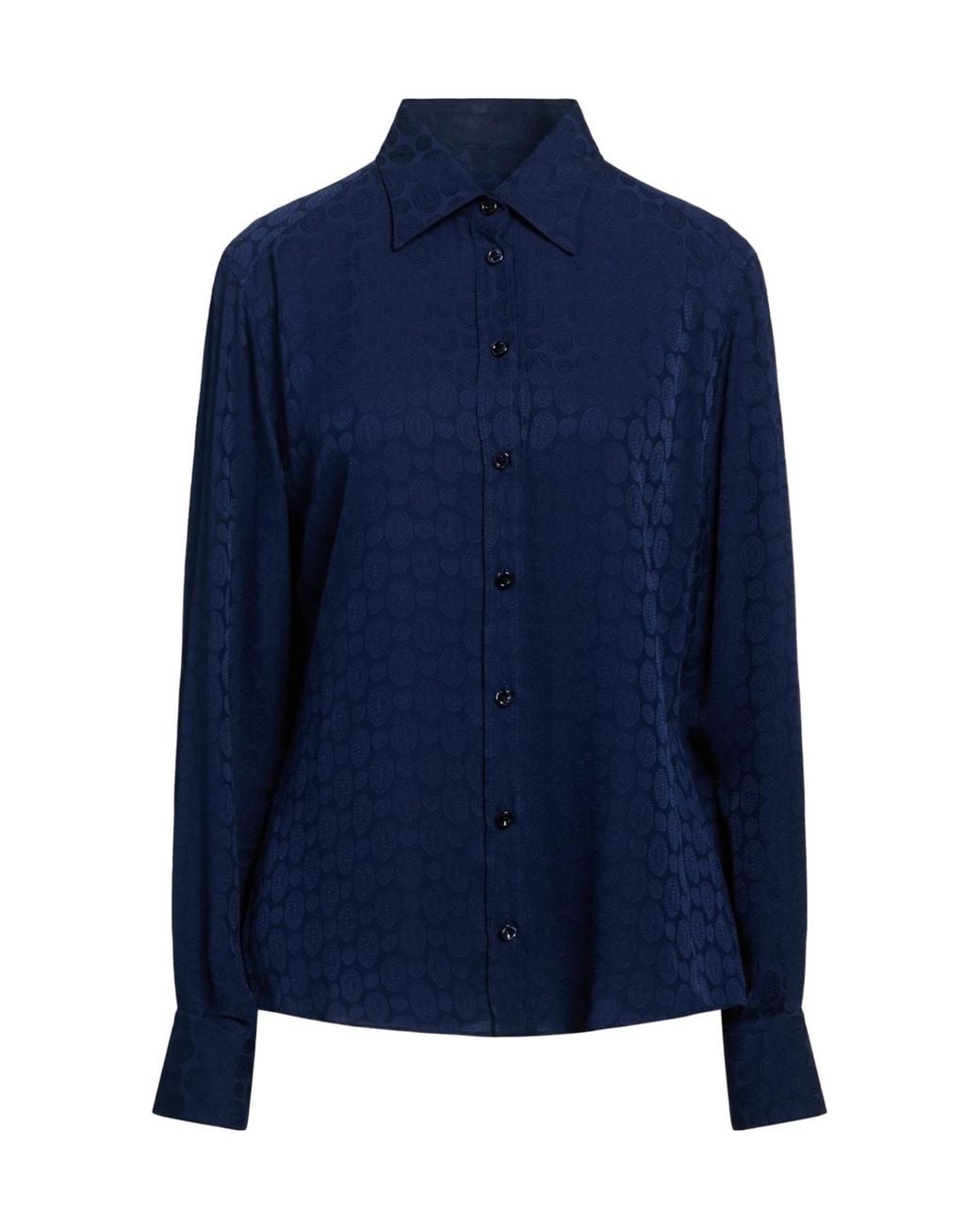 Dolce & Gabbana Blue Silk Shirts Blouses