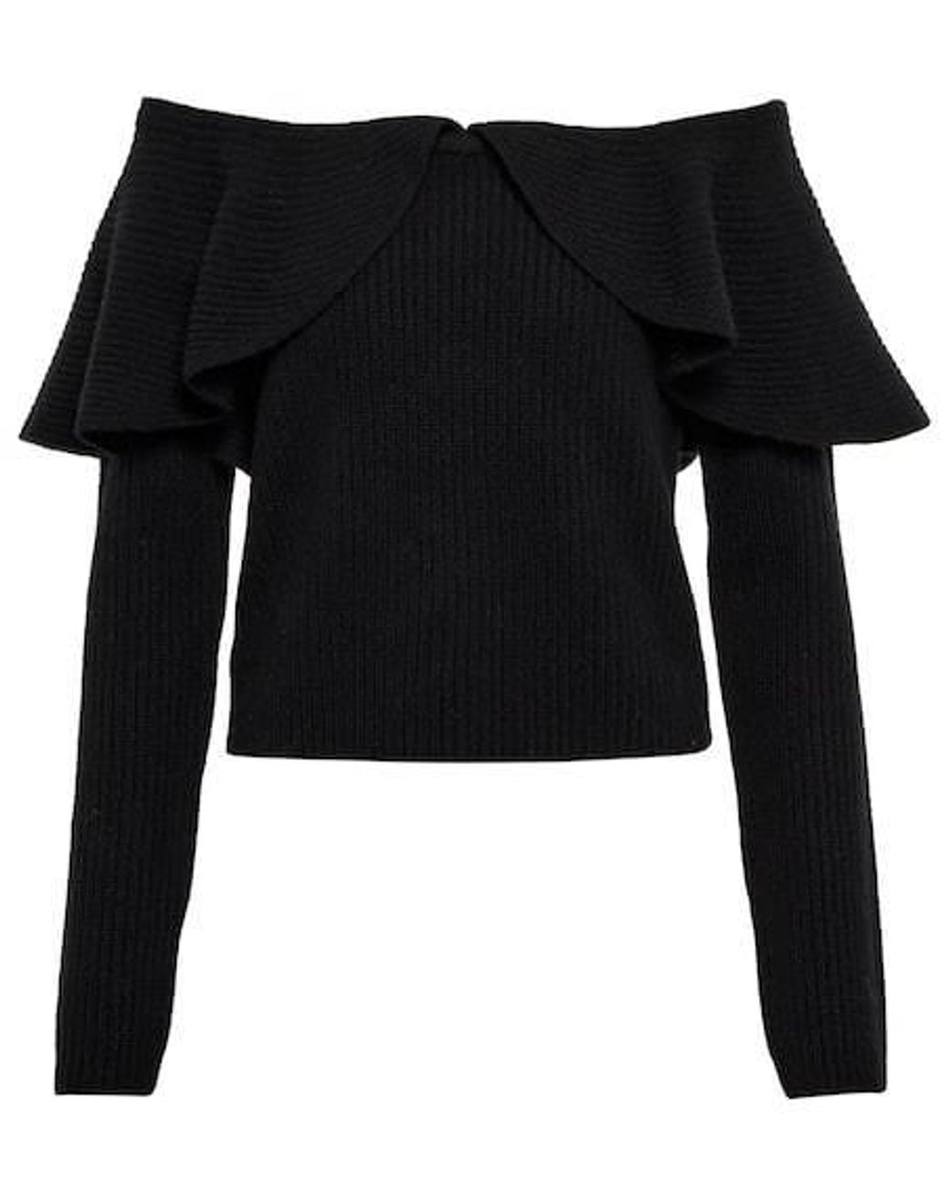 Altuzarra Black Hasla Off-Shoulder Wool-Blend Sweater