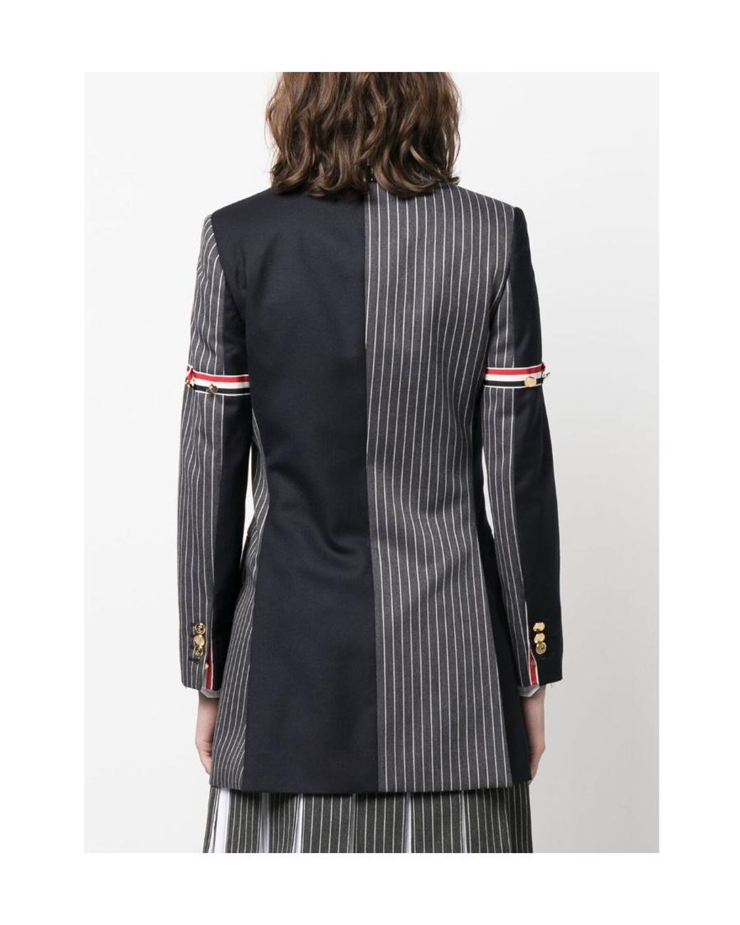 Thom Browne Black Patchwork Button-Up Blazer