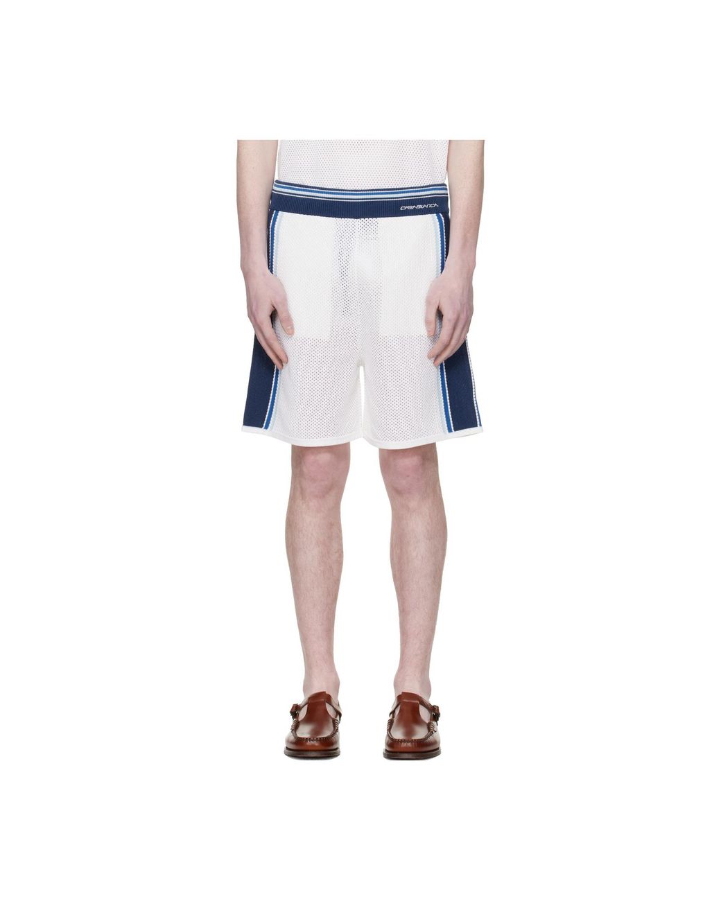 Casablanca Blue Mesh Stripe Shorts for men