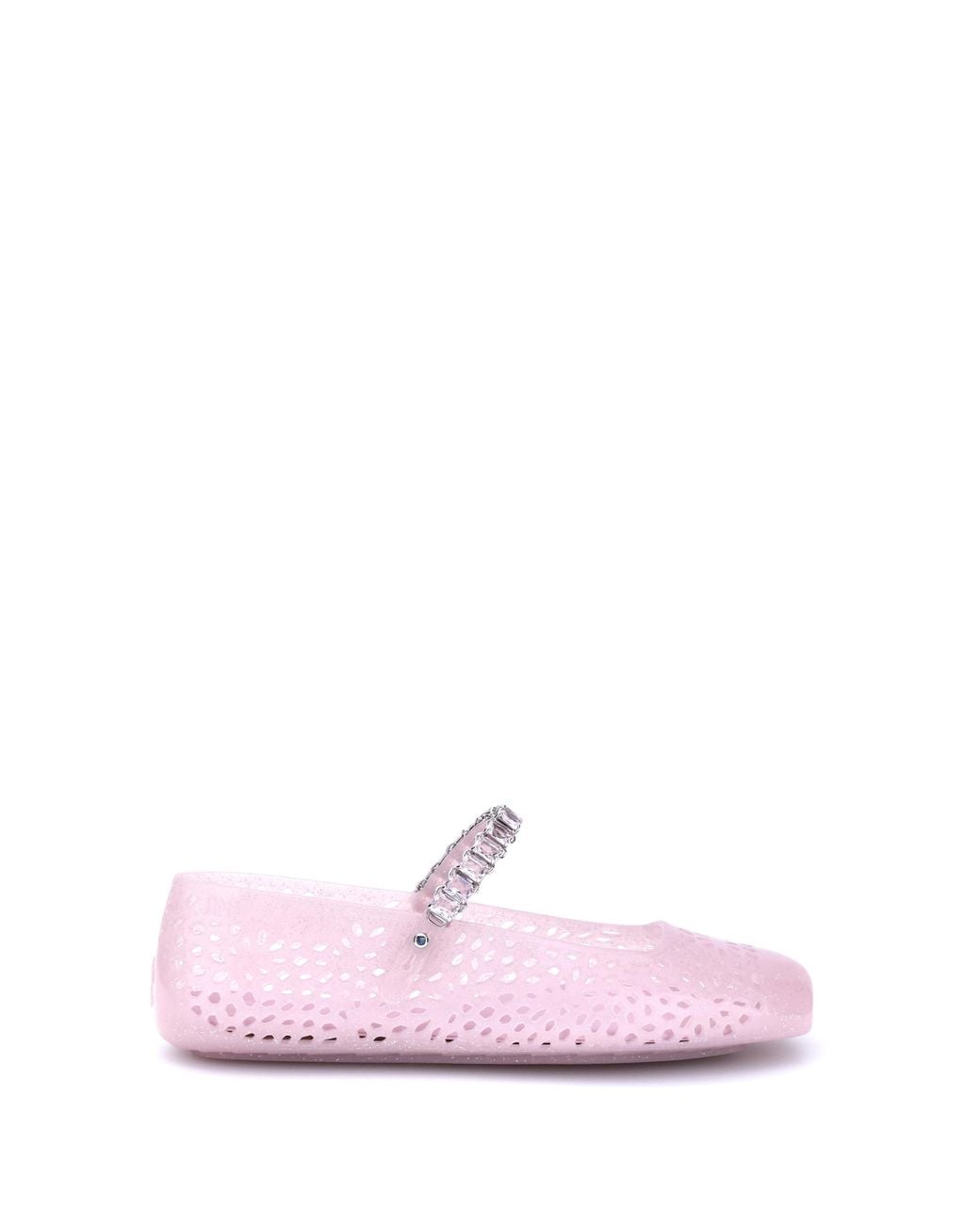 Jimmy Choo Pink The Jelly Embellished Ballerina Flats