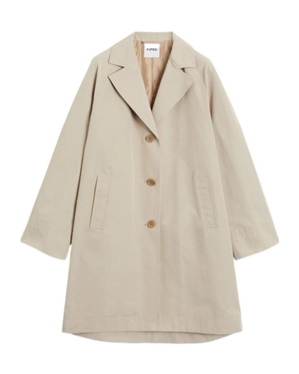 Aspesi Natural Collared Long-Sleeved Raincoat