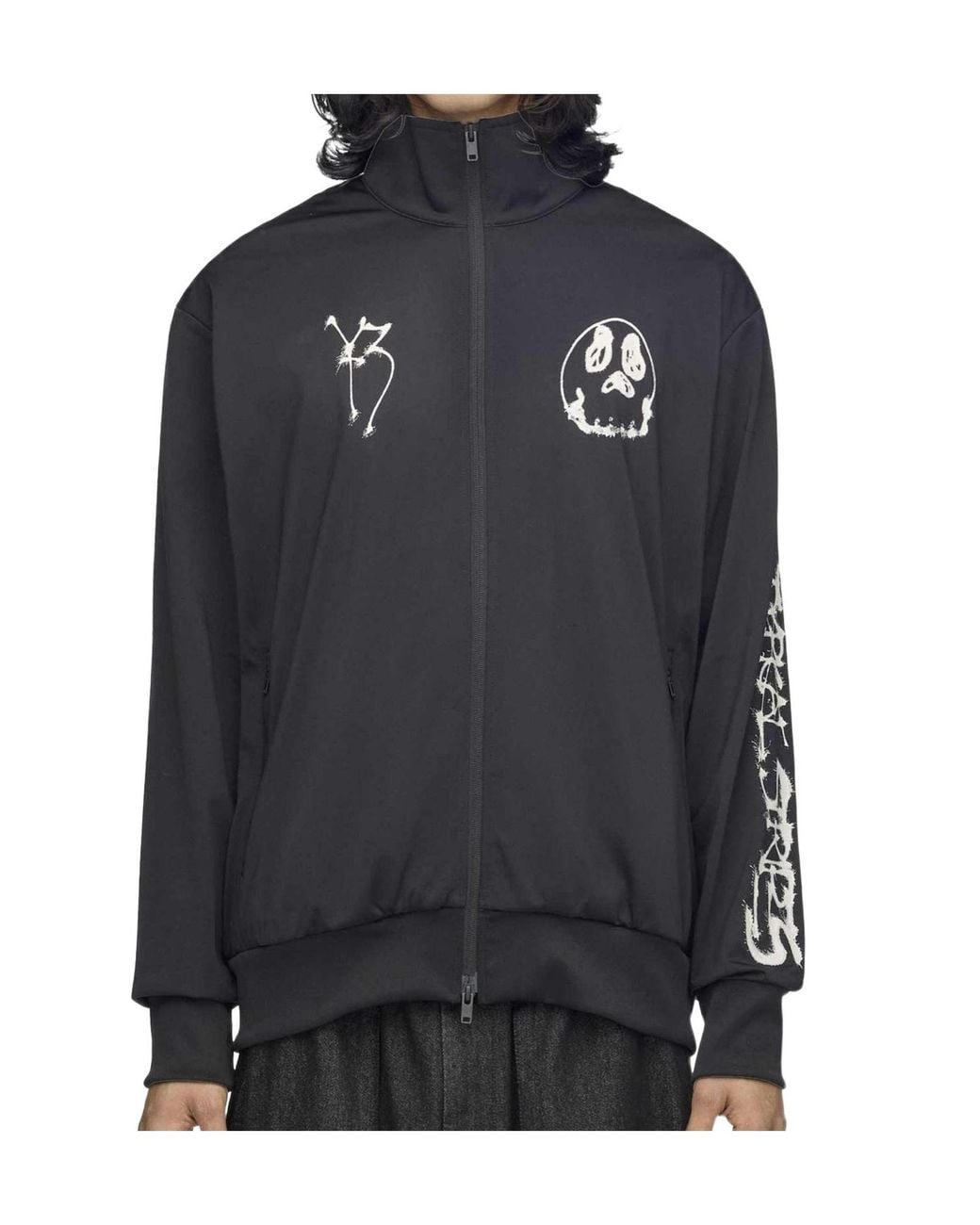 Valentino Black Standcollar Zipup Track Jacket for men
