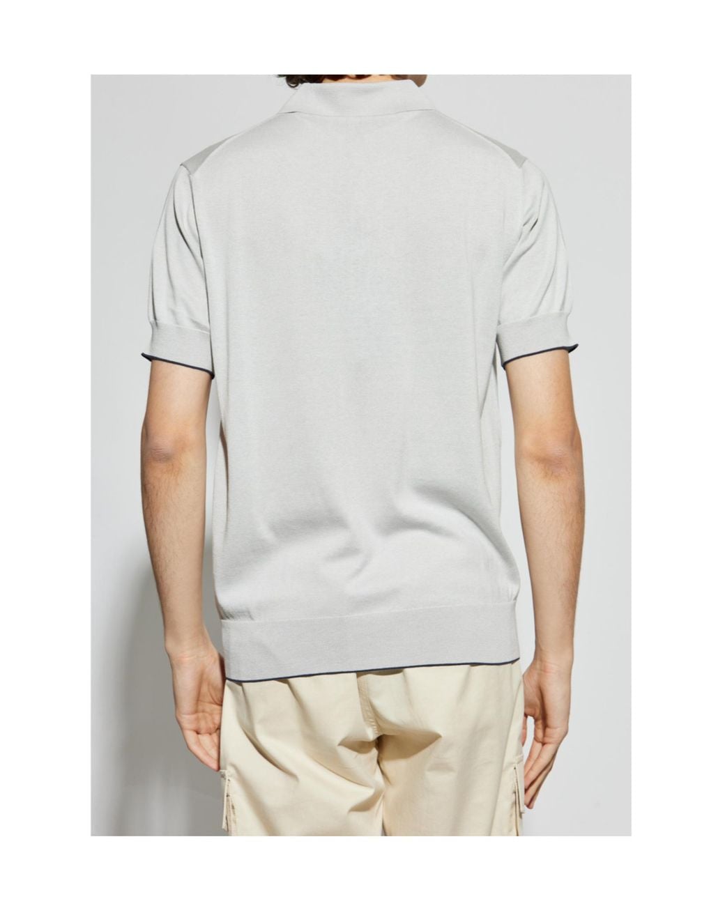 Balmain White Logo Embroidered Polo Shirt for men
