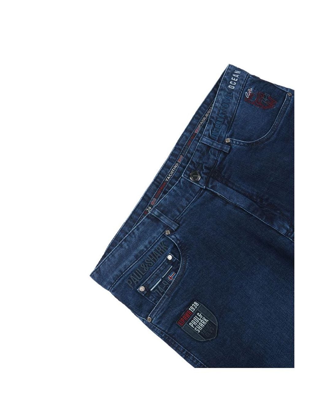 Paul & Shark Blue Stretch Logo Jeans for men