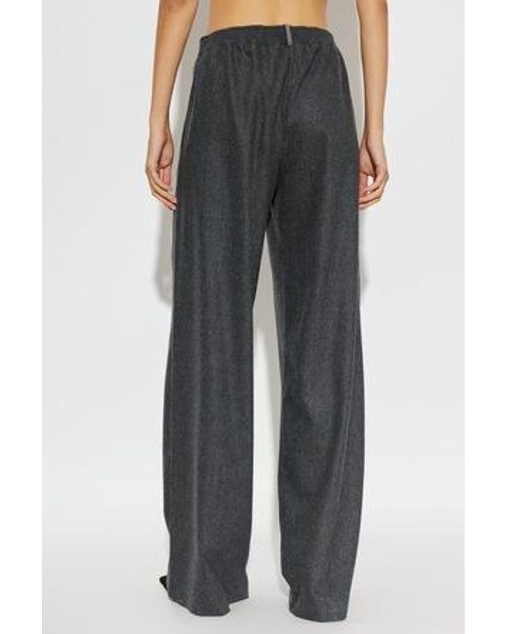 Fabiana Filippi Gray Elasticated Waistband Wide Leg Pants