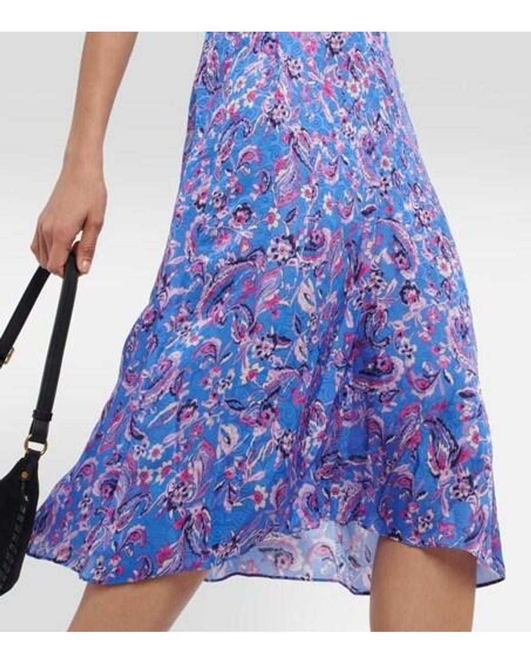 Isabel Marant Blue Paysa Printed Silk-Blend Midi Dress