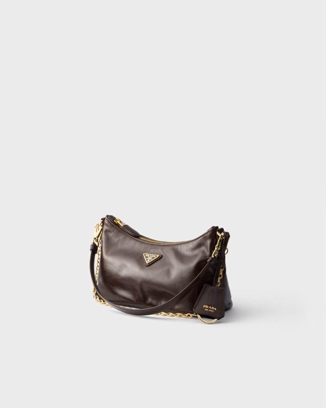 Prada Brown Leather Shoulder Bag