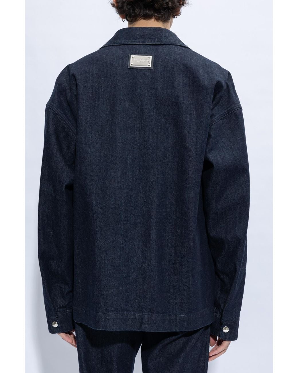 Dolce & Gabbana Blue Zipped Denim Shirt for men