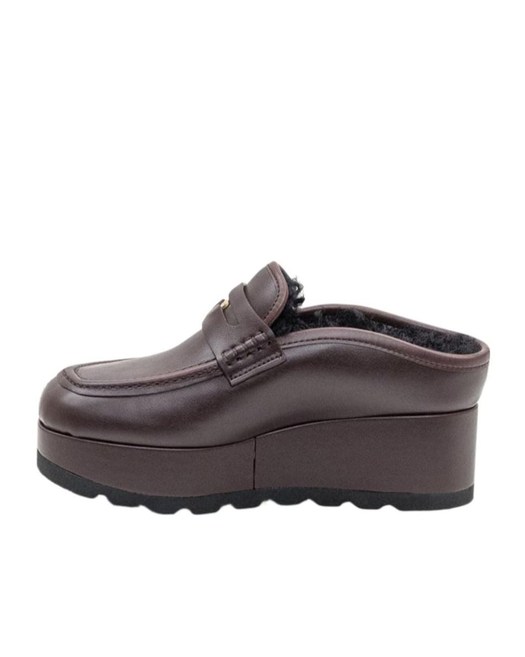 Stella McCartney Brown Logo Plaque Loafers