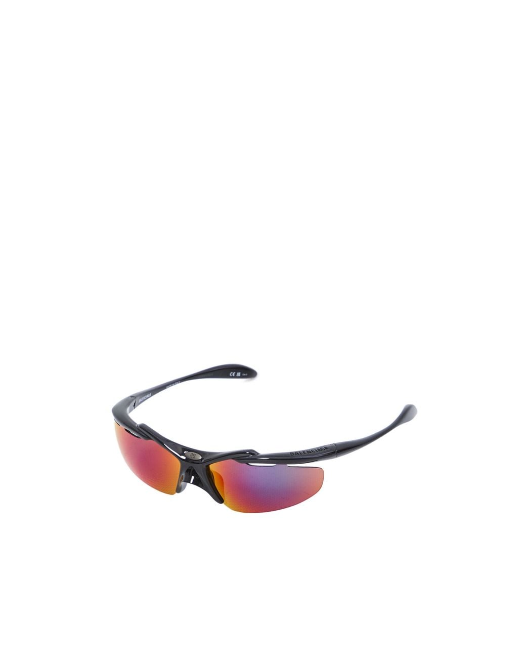 Balenciaga White Eyewear Wrap-Around Frame Sunglasses