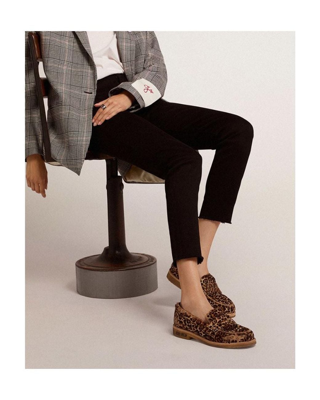 Golden Goose Deluxe Brand Brown Leopard-Printed Round-Toe Loafers