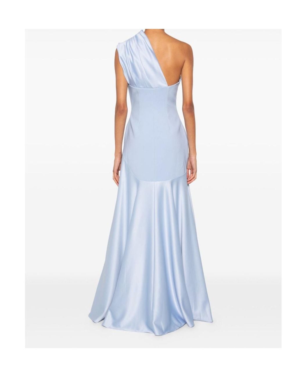 Solace London Blue Gabriela One-Shoulder Maxi Dress