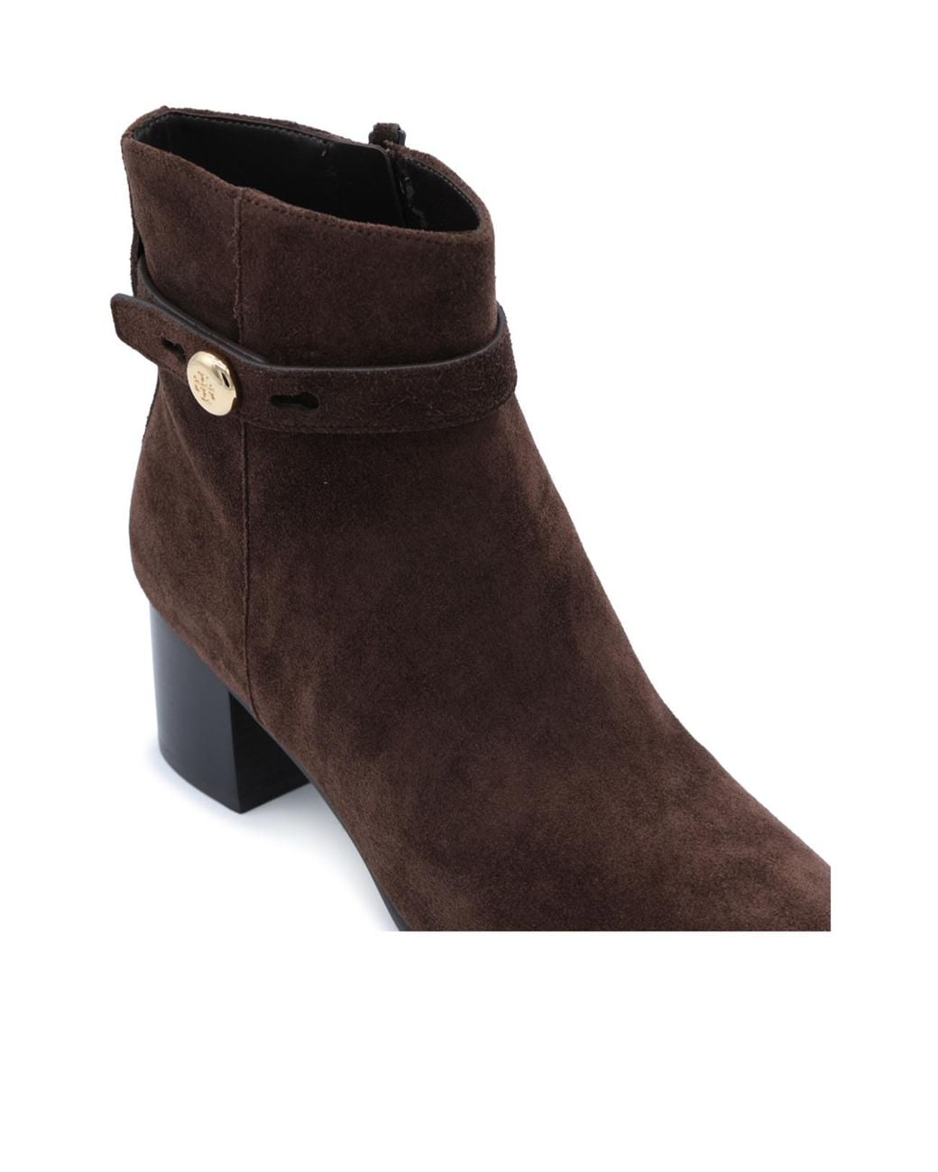 Tory Burch Brown Strap Detail Ankle Boots