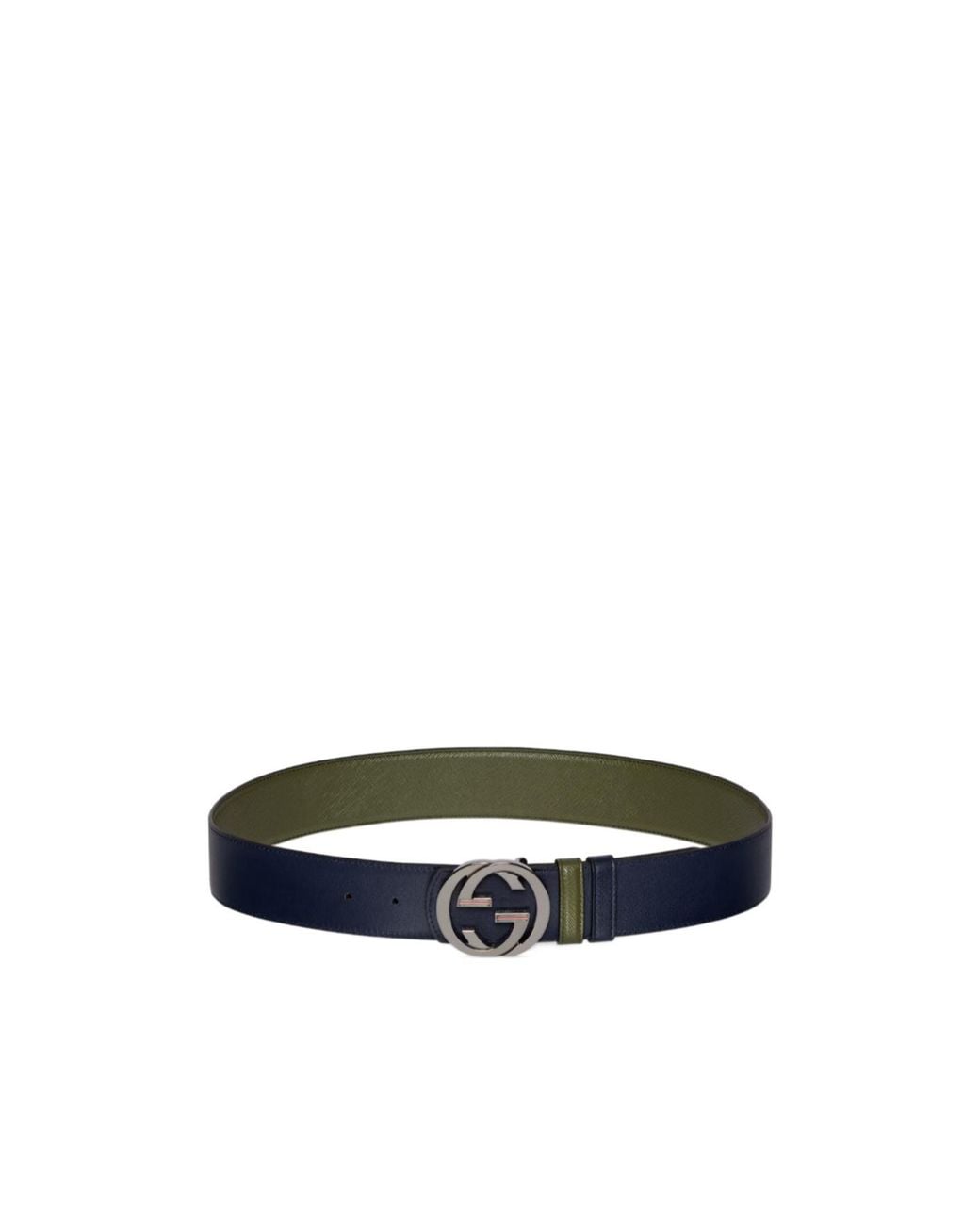 Gucci Blue Reversible Belt With Interlocking G Buckle for men