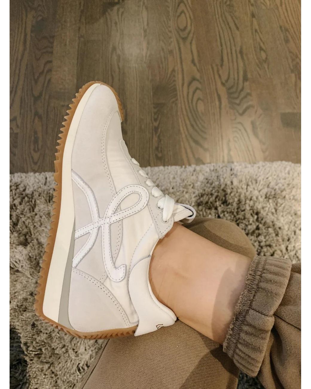 Loewe White Flow Runner Lace-Up Sneakers