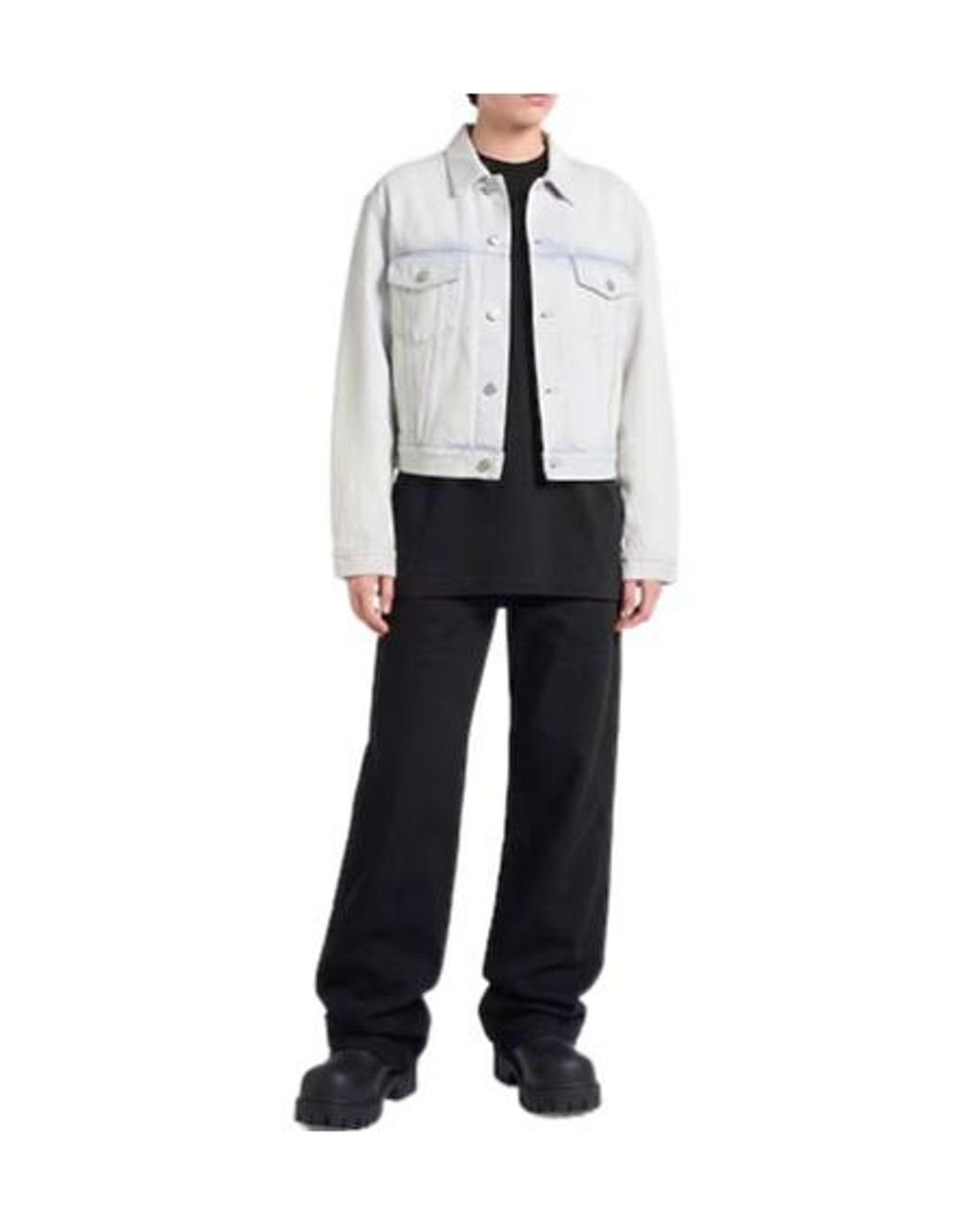 Balenciaga White Lightwash Denim Jacket
