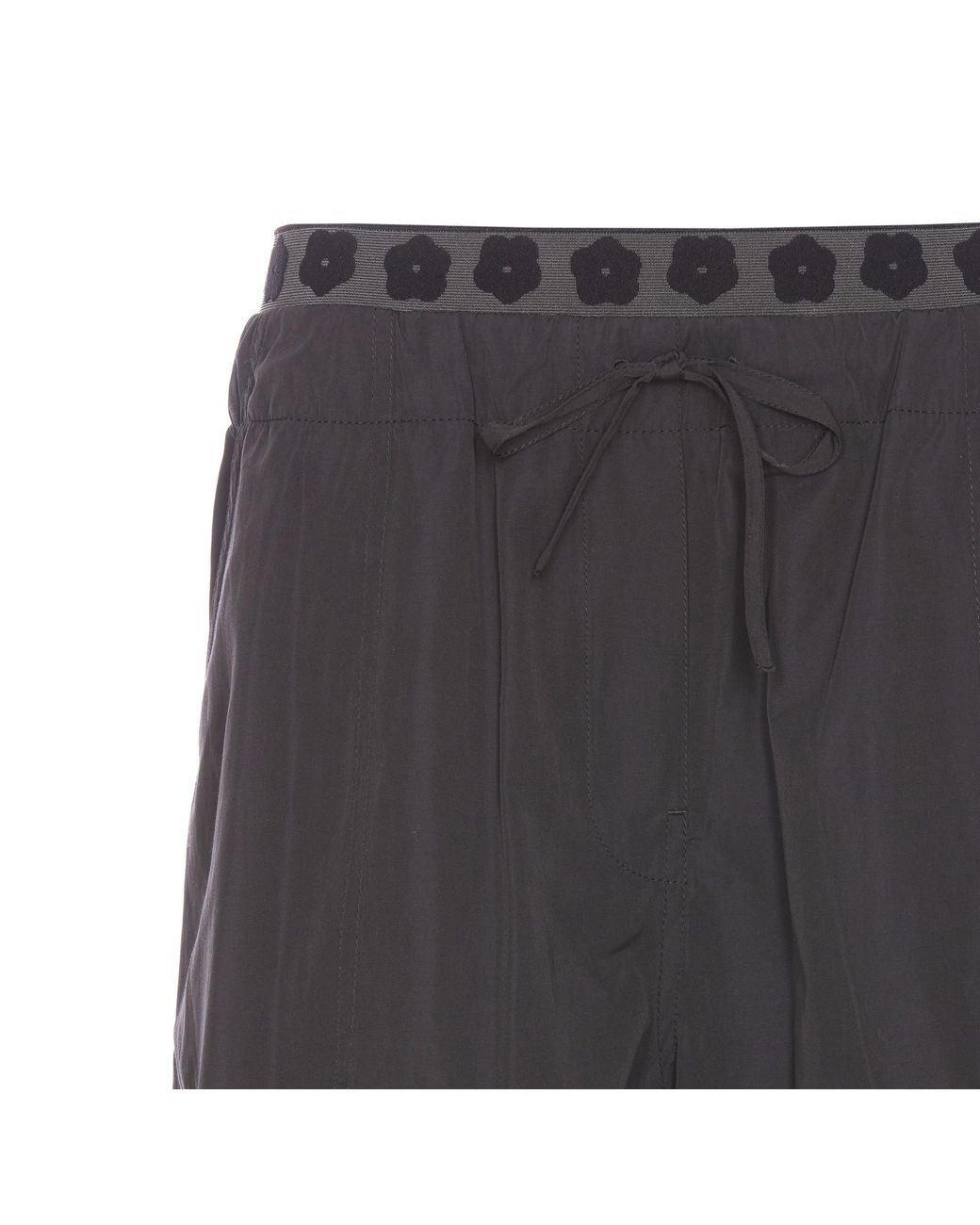 KENZO Gray Boke Flower Patch Drawstring Shorts