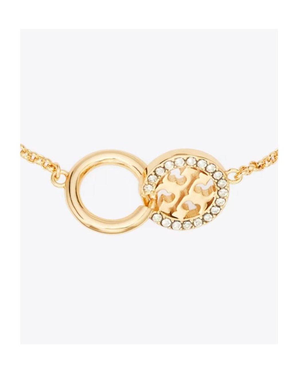 Tory Burch Metallic Logo-Charm Bracelet