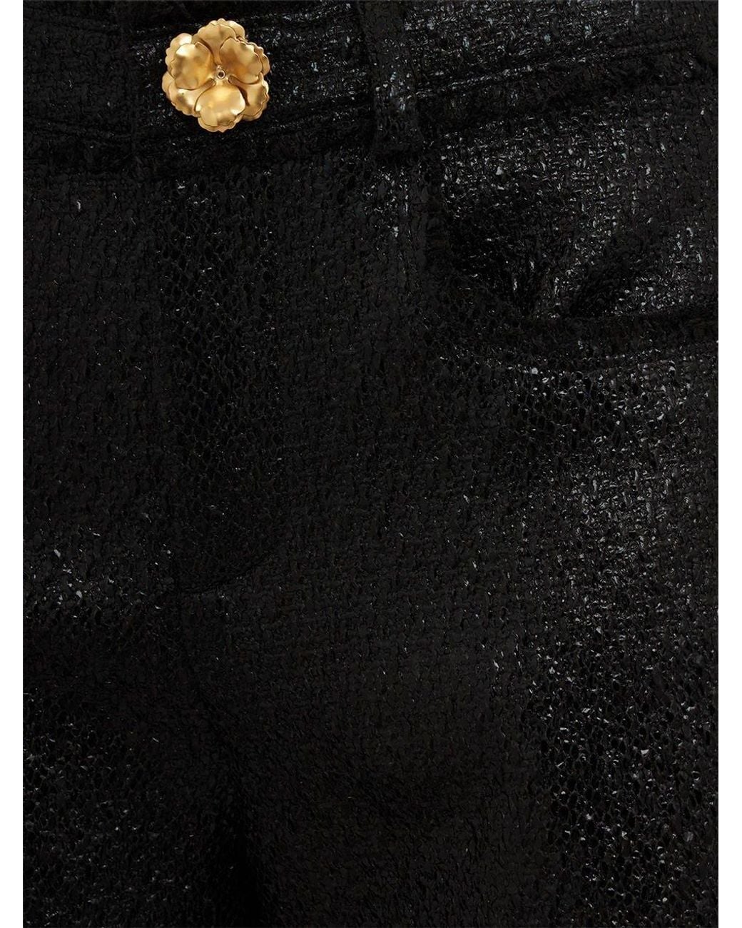 GIUSEPPE DI MORABITO Black Floral-Button Casual Trousers