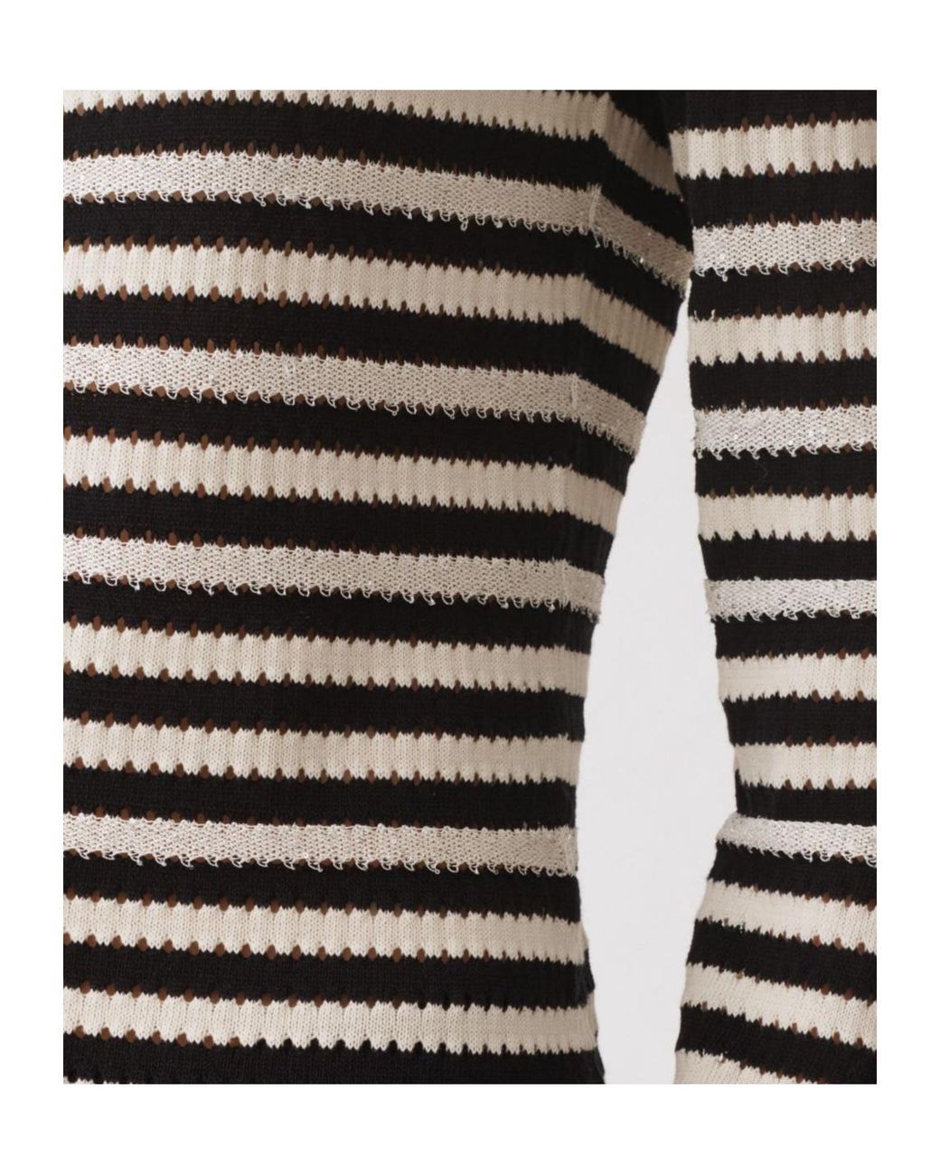 Fabiana Filippi Black Stripe Knit Knitted Sweater
