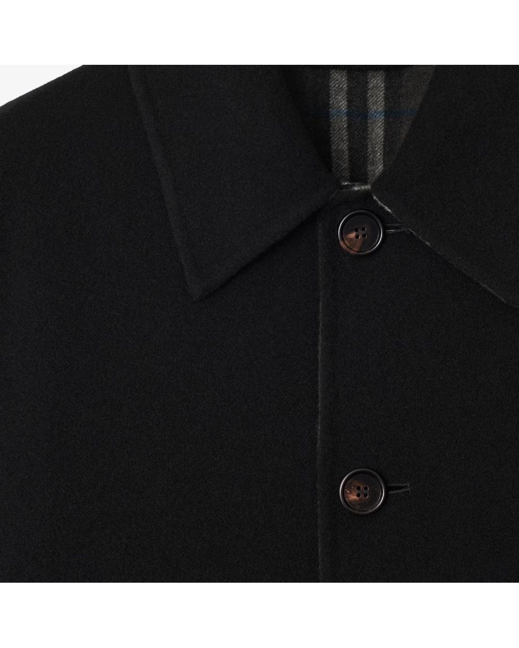 Burberry Black Wool Car Coat for men