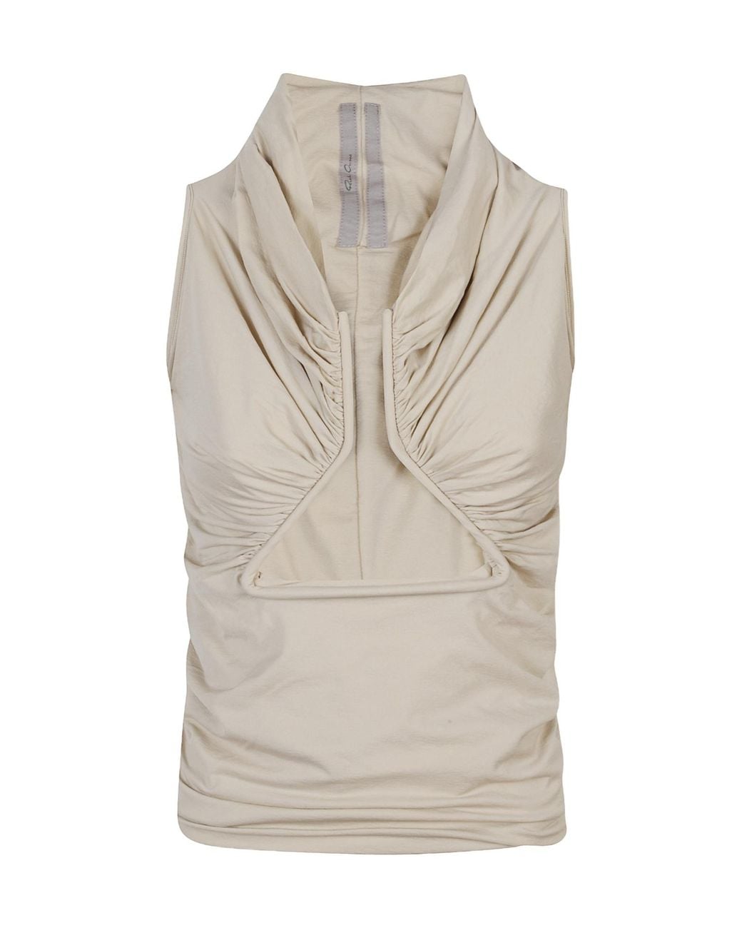 Rick Owens Gray Sleeveless Gathered Top