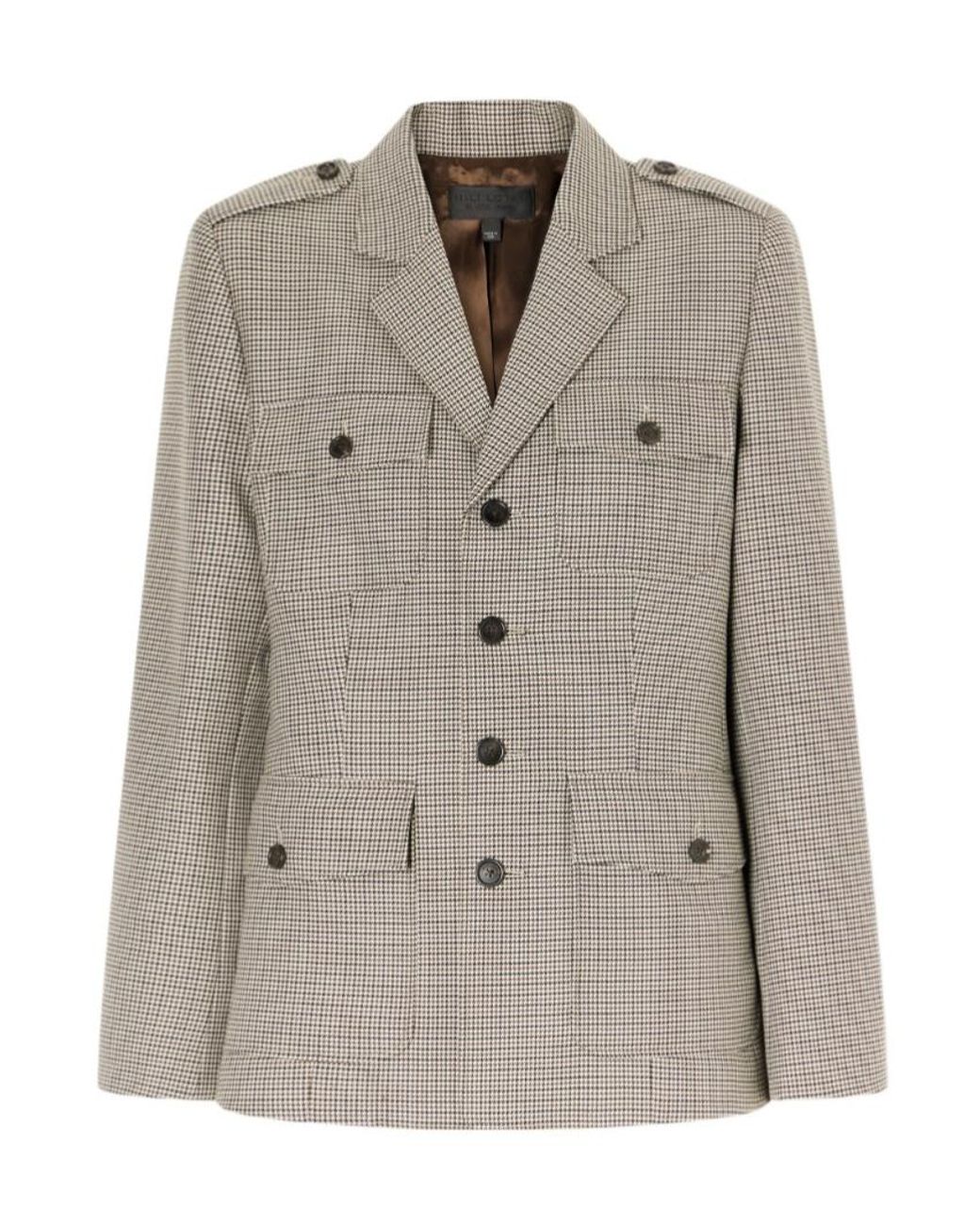 Nili Lotan Brown Hazel Houndstooth Wool Jacket