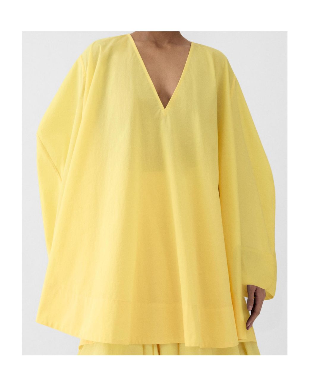 Jacquemus Yellow V-Neck Sheer Flared Dress