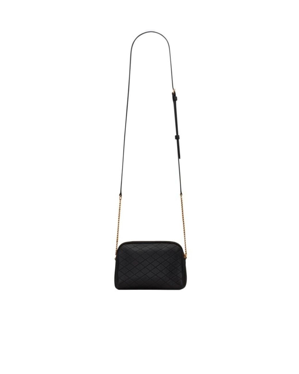 Saint Laurent White Gaby Quilted Chain Pouch