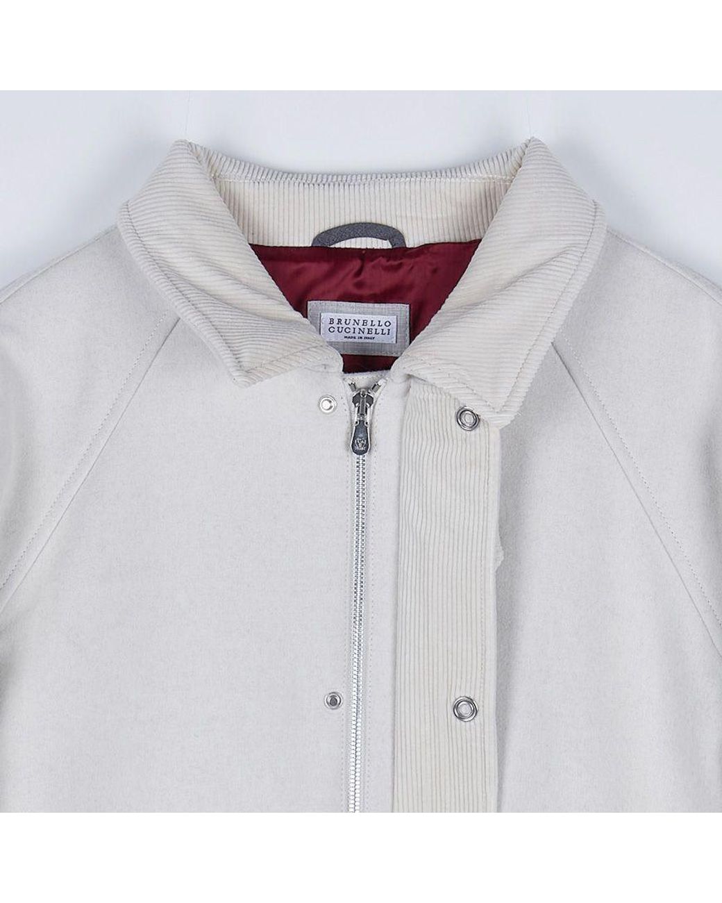 Brunello Cucinelli White Long-Sleeved Jacket for men