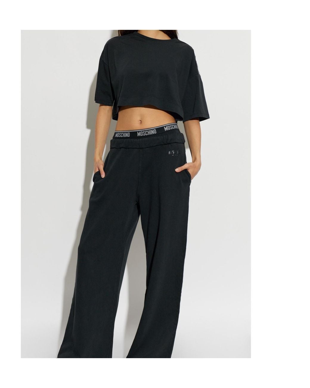 Moschino Black Active Cropped Top