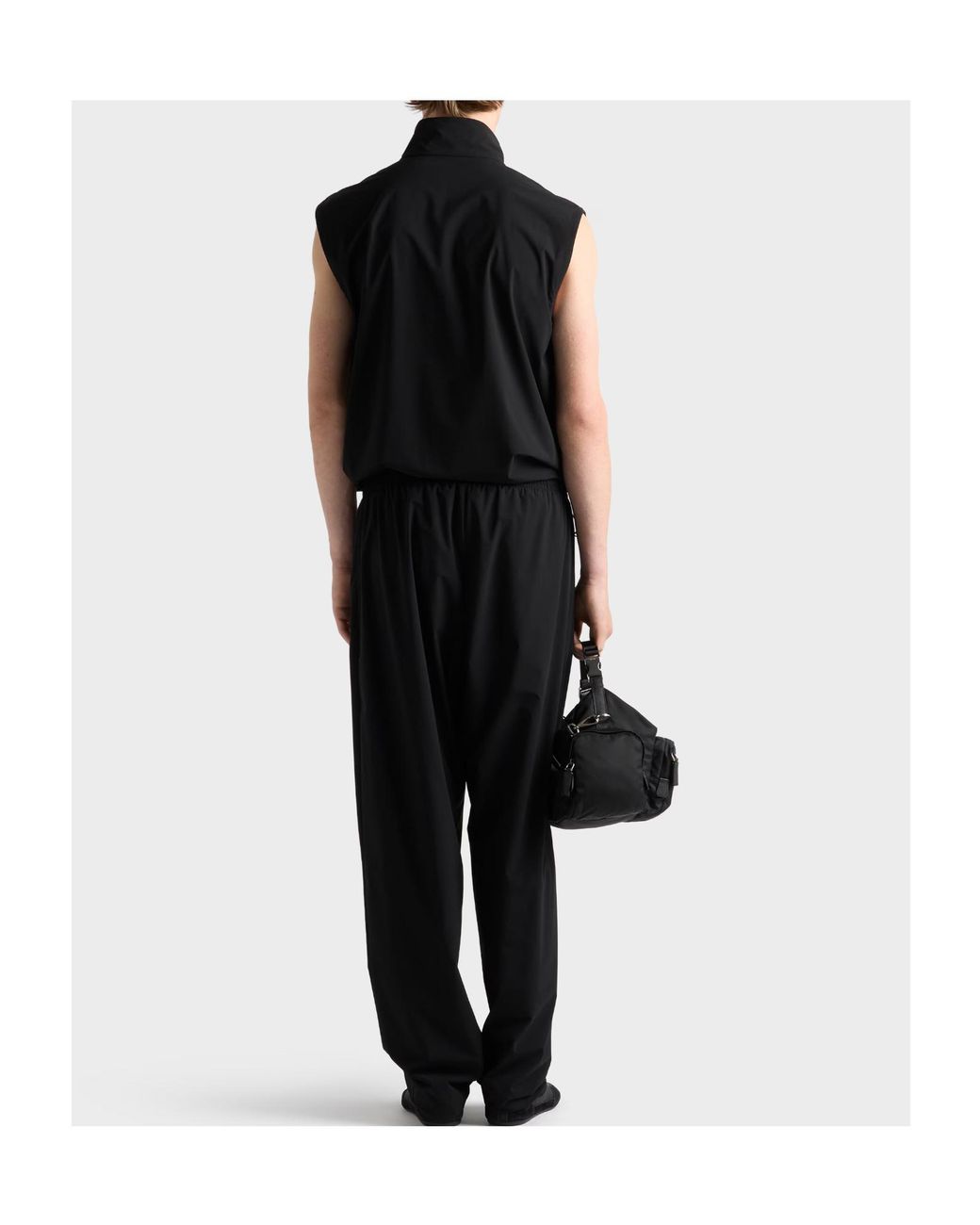 Prada Black Zip-Up Sleeveless Jacket for men