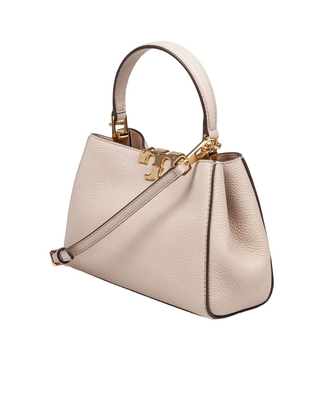 Tory Burch Natural Eleanor Pebbled Mini Satchel Bag