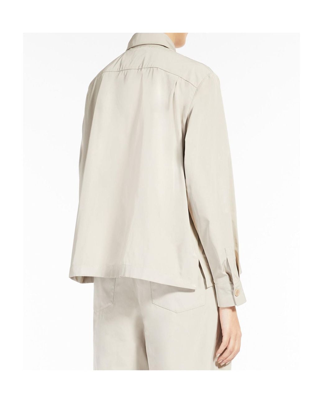 Max Mara White Button Detailed Long-Sleeved Jacket
