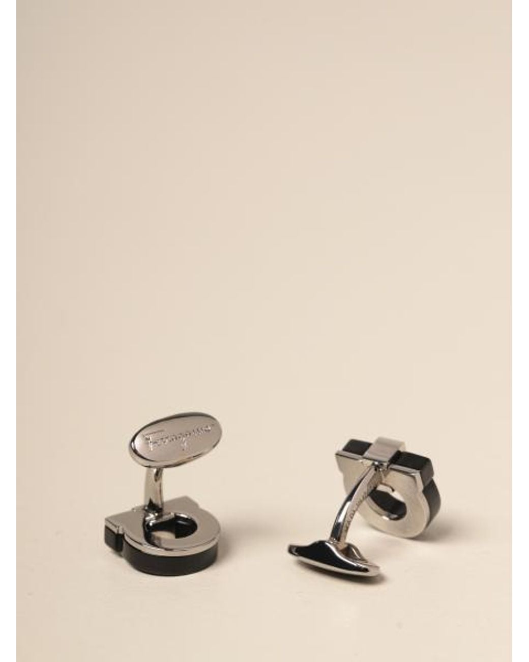 Ferragamo White Ferragamo Gancini Cufflinks for men