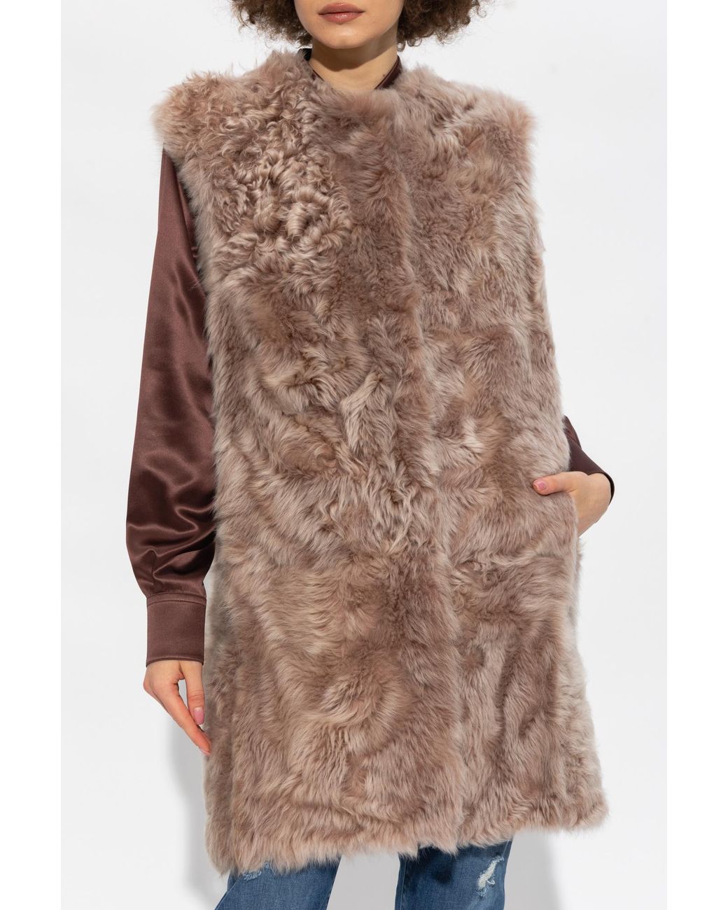 Dolce & Gabbana Brown Sleeveless Coat