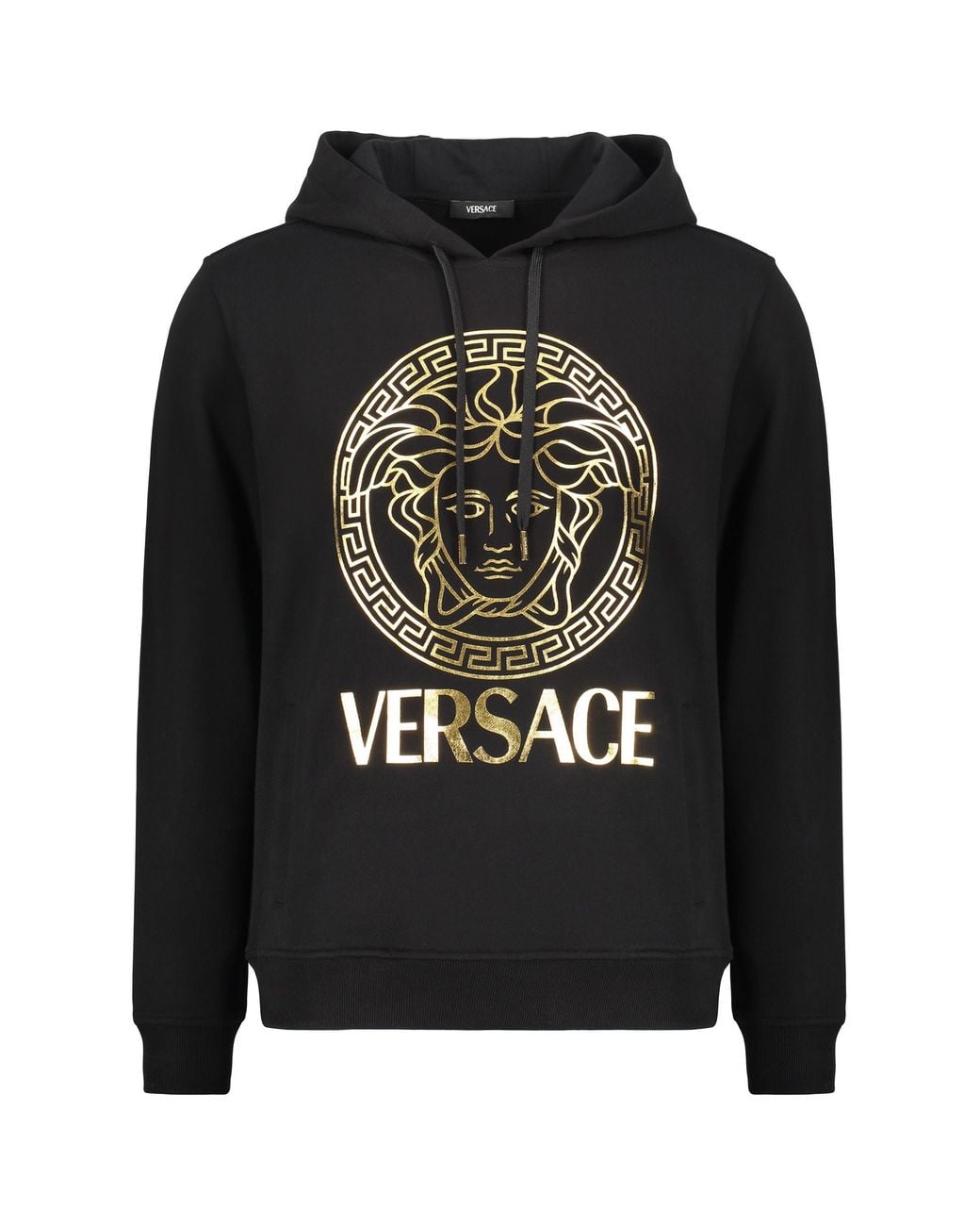 Versace Black Cotton Hoodie for men