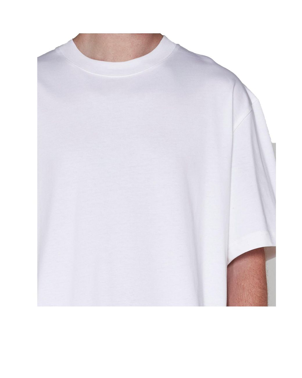 Studio Nicholson White Lay Logo Printed Crewneck T-Shirt for men