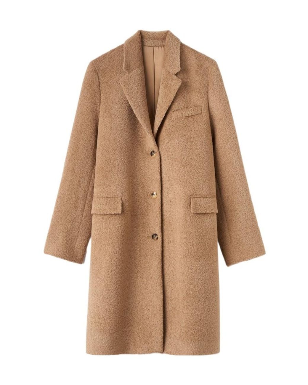 Totême Brown Totême Collared Button-Up Coat