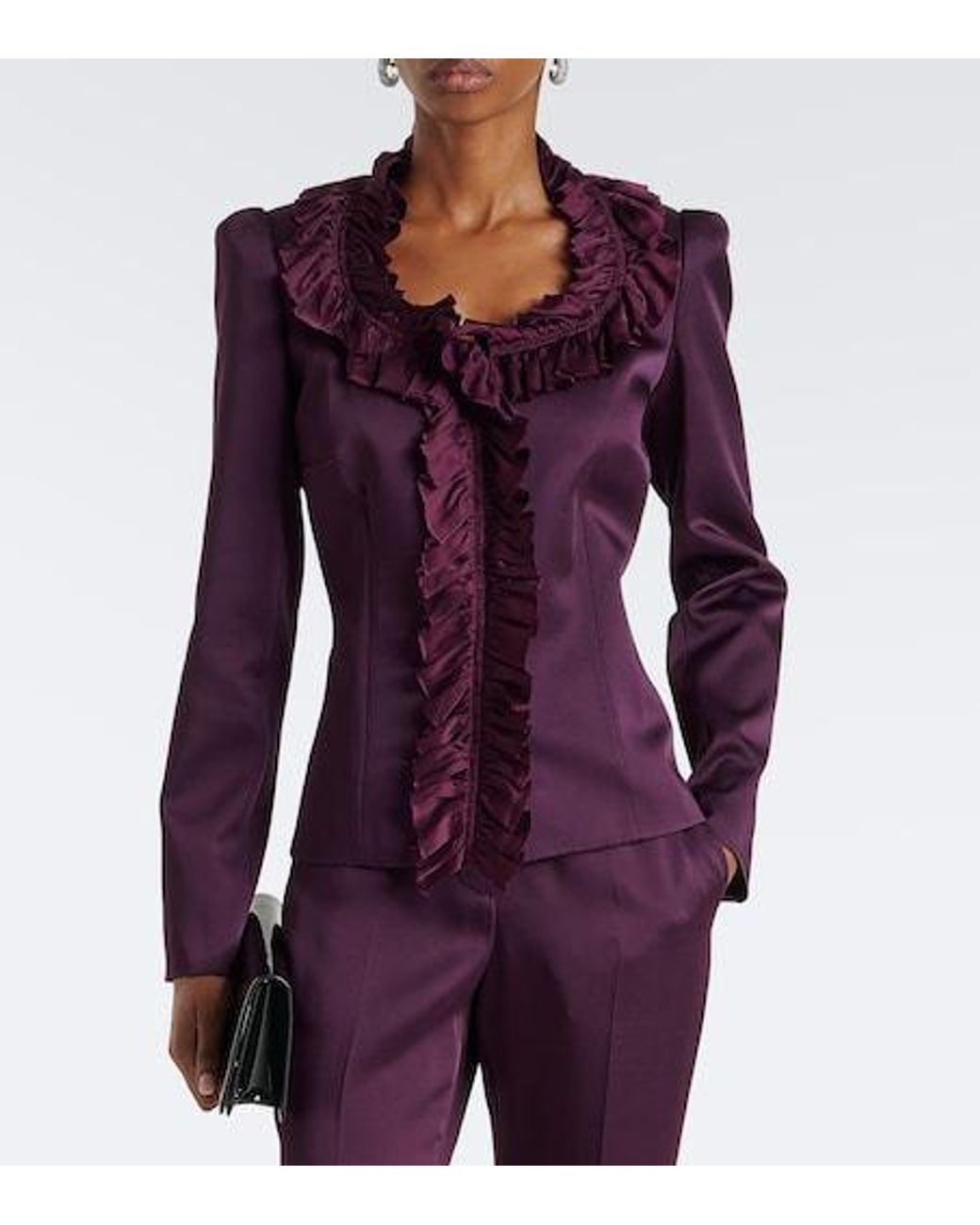 Nina Ricci Purple Ruffled Cady Jacket