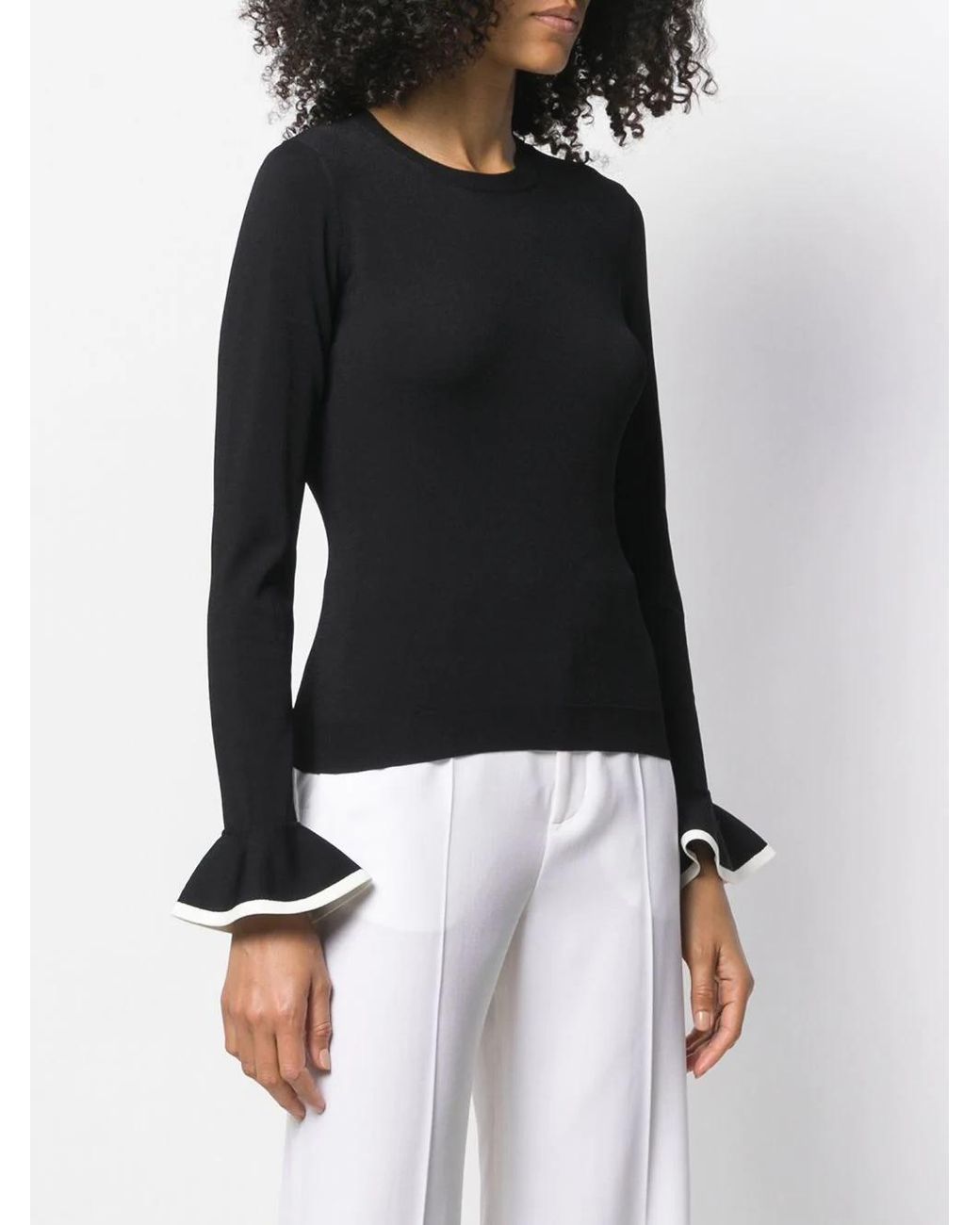 Valentino Blue Frill Sleeve Jumper