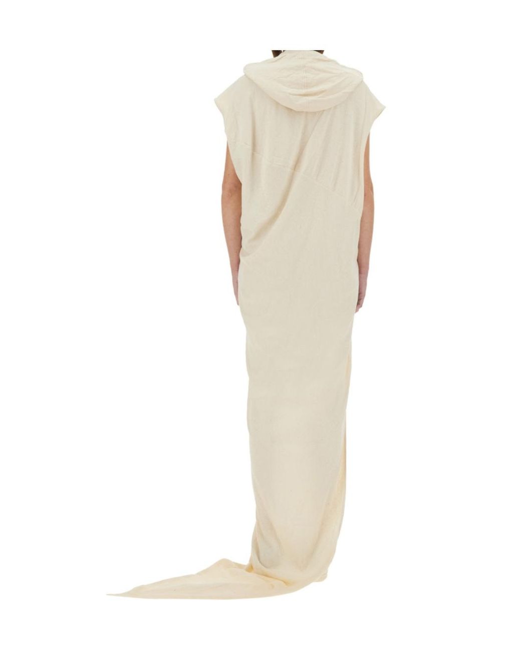 Rick Owens White Hooded Long Dress