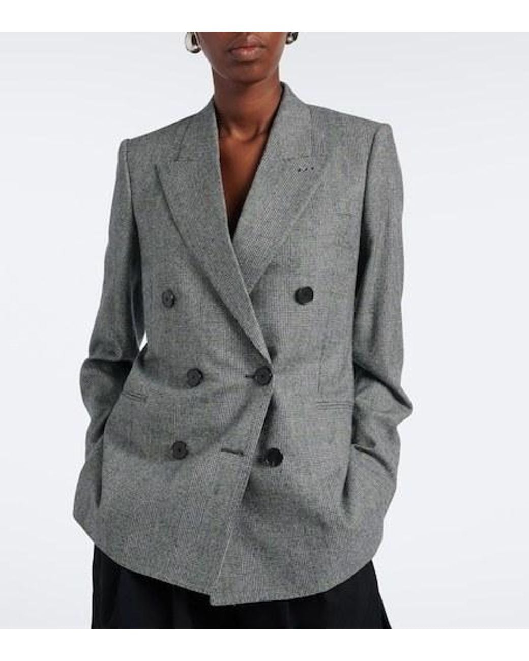 Givenchy Gray Wales Check Wool Flannel Blazer
