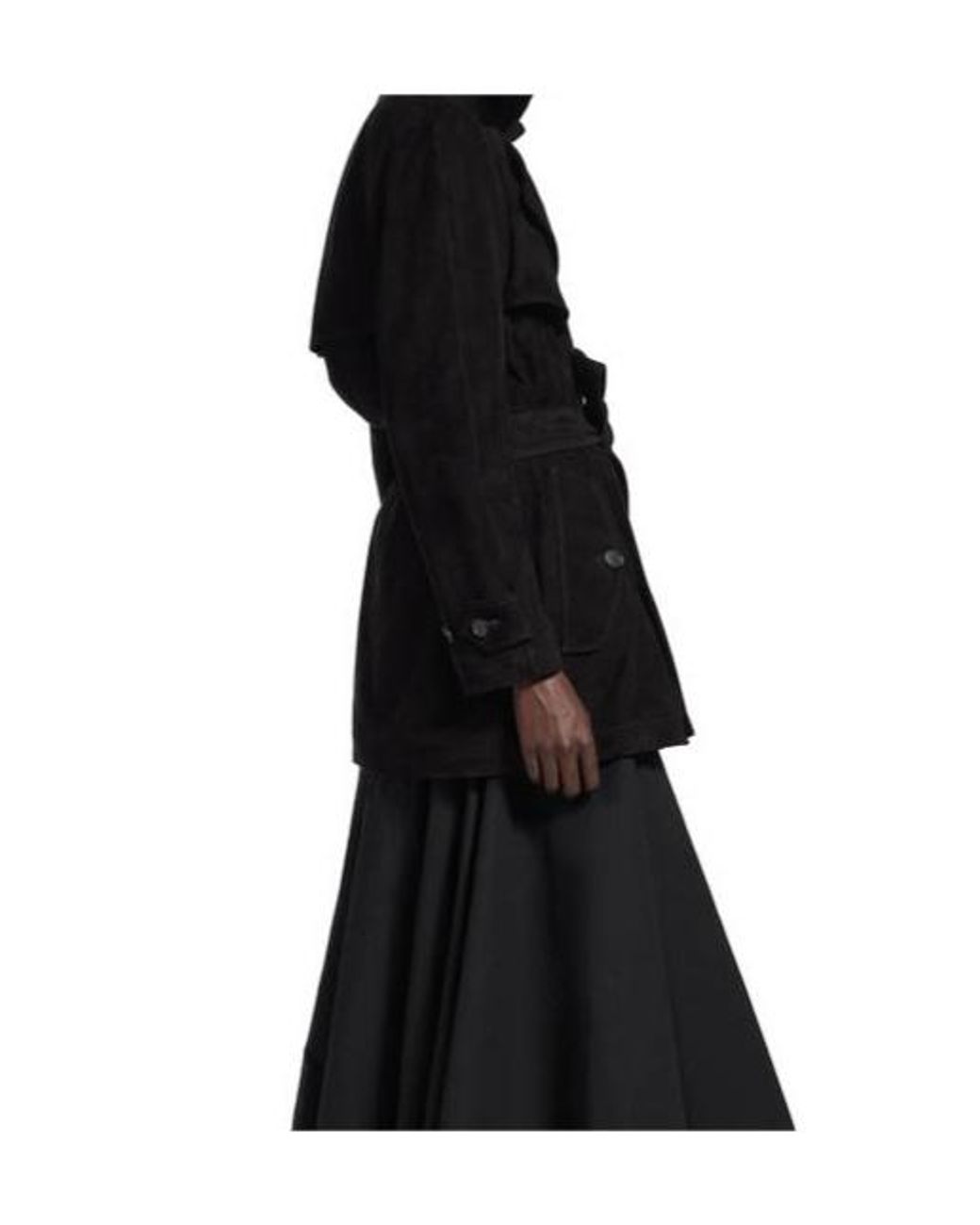 Balenciaga Black Cocoon Belted Short Trench Coat