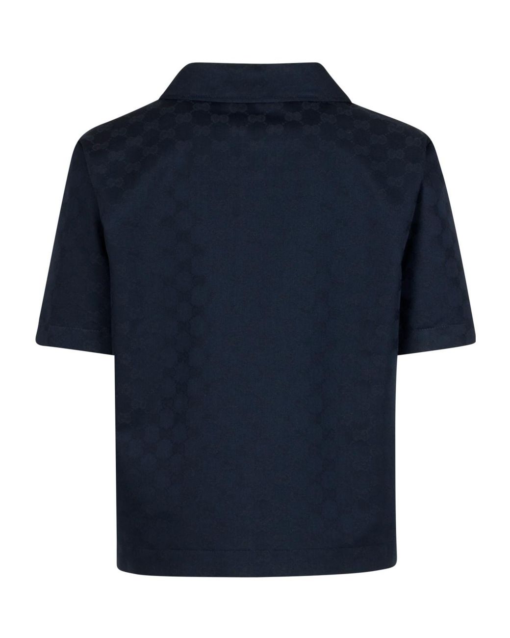 Gucci Blue Gg Short-Sleeved Polo Shirt