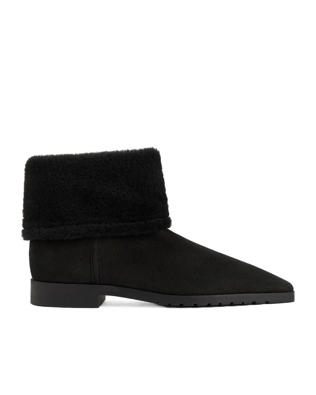 Totême Black Fold-Down Shearling Boots
