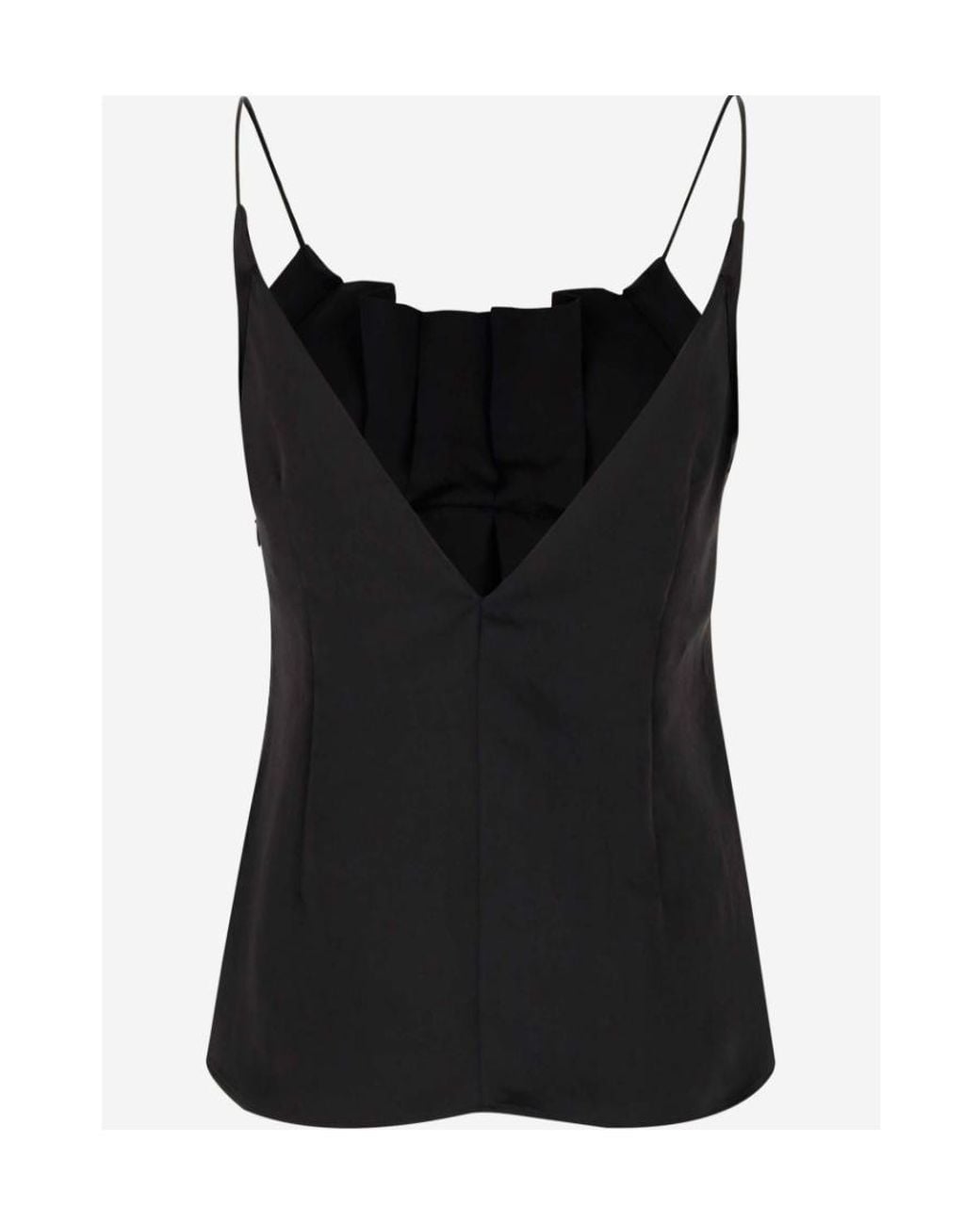 Jil Sander Black Pleated Vest Top